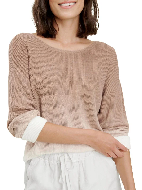Knee - Length Women's Wool Blend Sweater Dresses in Neutral ColorsWren Womens Dip Dye Cuffed Pullover Sweater Knee - Length Women's Wool Blend Sweater Dresses in Neutral ColorsWren Womens Dip Dye Cuffed Pullover Sweater