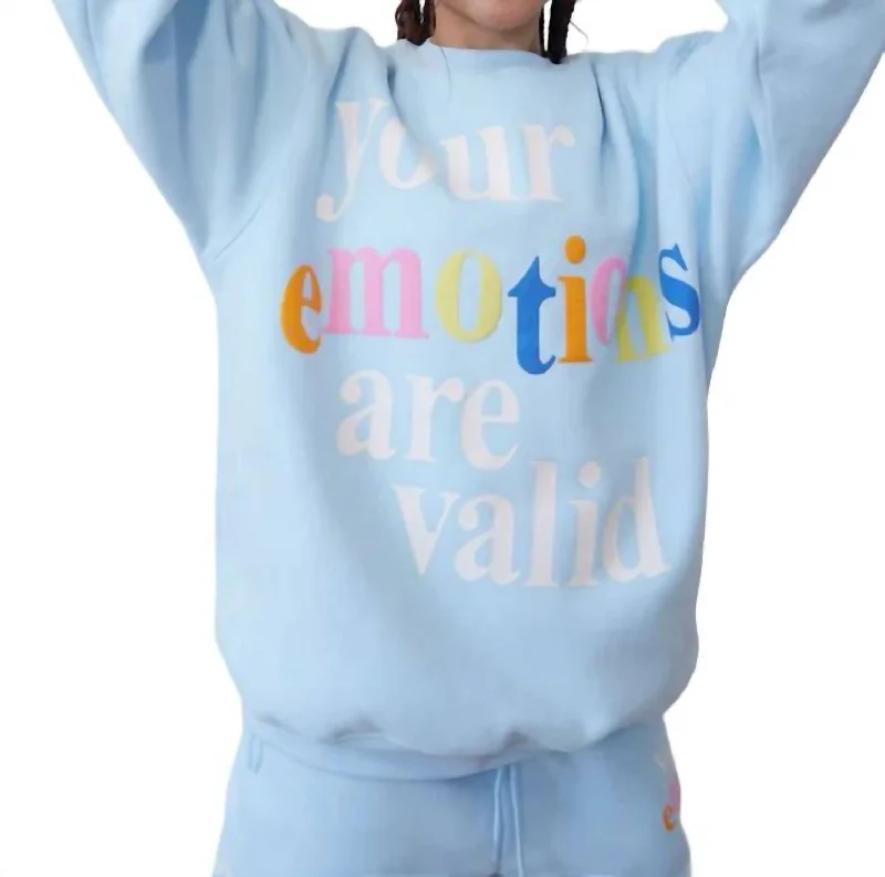 Cowl Neck Women's Cashmere Blend Sweater Dresses for WinterYour Emotions Are Valid Crewneck Shirt In Sky Blue Cowl Neck Women's Cashmere Blend Sweater Dresses for WinterYour Emotions Are Valid Crewneck Shirt In Sky Blue