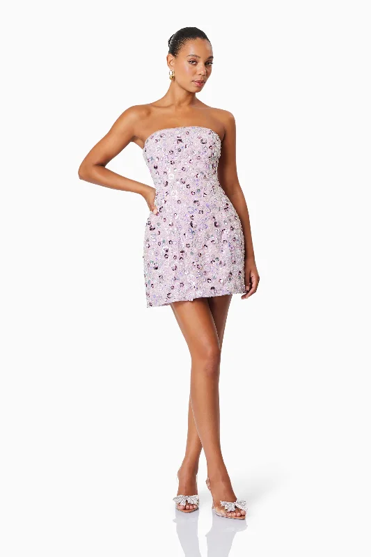 Wrap - Style Women Dress with Adjustable Fit for All Body TypesAurora Strapless Party Mini Dress In Purple Wrap - Style Women Dress with Adjustable Fit for All Body TypesAurora Strapless Party Mini Dress In Purple