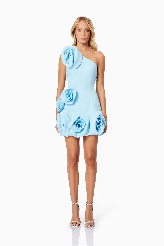 Off - the - Shoulder Women Dress for a Romantic and Feminine LookDestiny Floral Mini Dress in Blue Off - the - Shoulder Women Dress for a Romantic and Feminine LookDestiny Floral Mini Dress in Blue