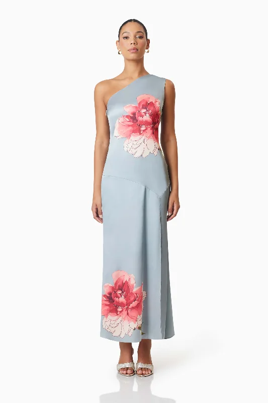 Halter Neck Women Dress to Show Off the Shoulders and NecklineIliad One Shoulder Maxi Dress In Blue Halter Neck Women Dress to Show Off the Shoulders and NecklineIliad One Shoulder Maxi Dress In Blue