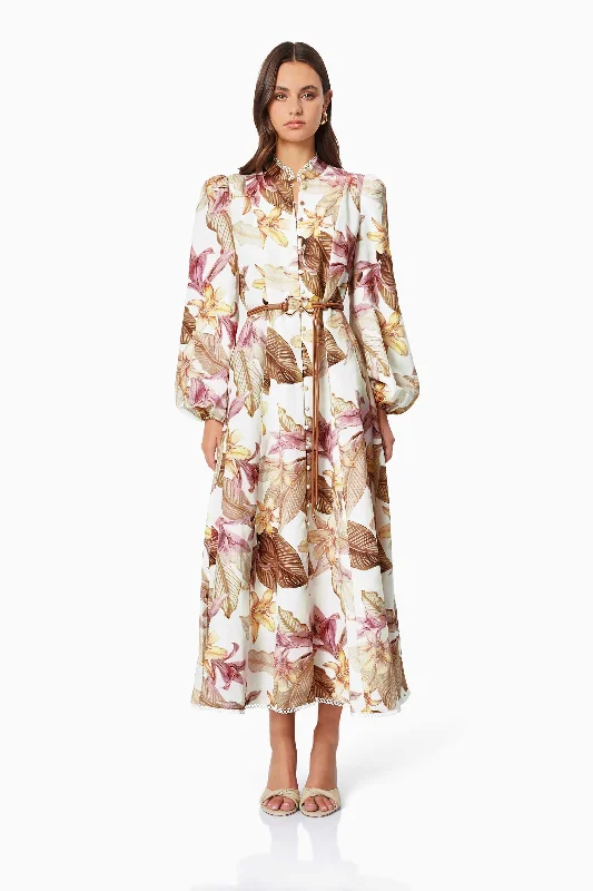 Off - the - Shoulder Women Dress for a Romantic and Feminine LookMeadow Floral Day Dress In White Off - the - Shoulder Women Dress for a Romantic and Feminine LookMeadow Floral Day Dress In White