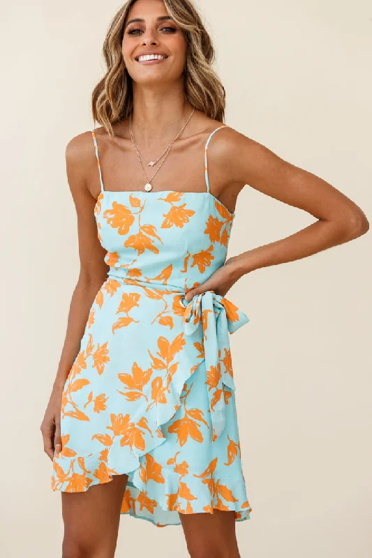 Empire Waist Women Dress to Accentuate the Bust and Conceal the WaistPepita Cami Strap Wrap Dress Floral Print Mint Empire Waist Women Dress to Accentuate the Bust and Conceal the WaistPepita Cami Strap Wrap Dress Floral Print Mint