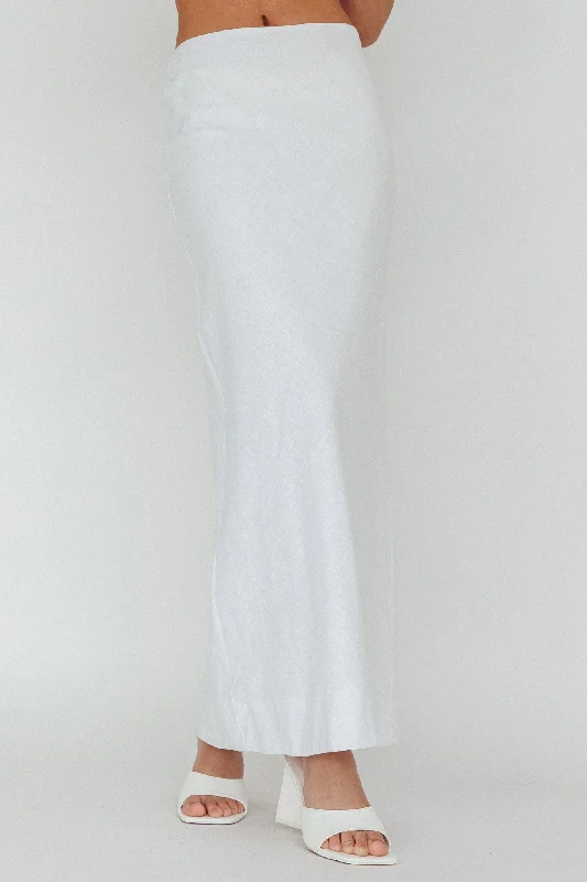 Long - Sleeve Women Dress in Velvet for a Luxurious Winter LookPhilomena Midi Skirt White Long - Sleeve Women Dress in Velvet for a Luxurious Winter LookPhilomena Midi Skirt White