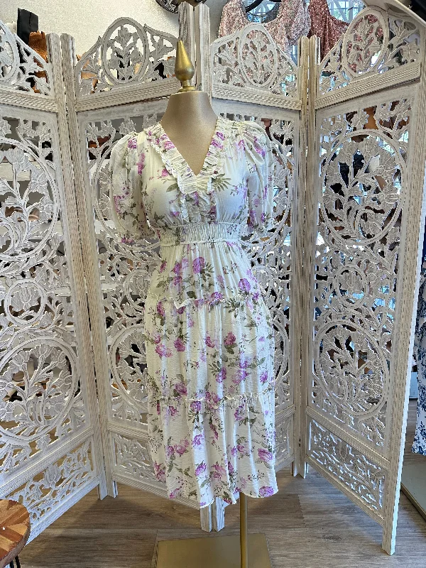 Wrap - Style Women Dress with Adjustable Fit for All Body TypesPuff Sleeve Ruffle Floral Maxi Dress Wrap - Style Women Dress with Adjustable Fit for All Body TypesPuff Sleeve Ruffle Floral Maxi Dress