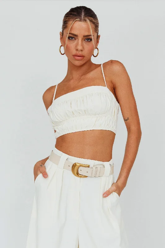 Empire Waist Women Dress to Accentuate the Bust and Conceal the WaistRegal Ruched Cami Crop Top Cream Empire Waist Women Dress to Accentuate the Bust and Conceal the WaistRegal Ruched Cami Crop Top Cream