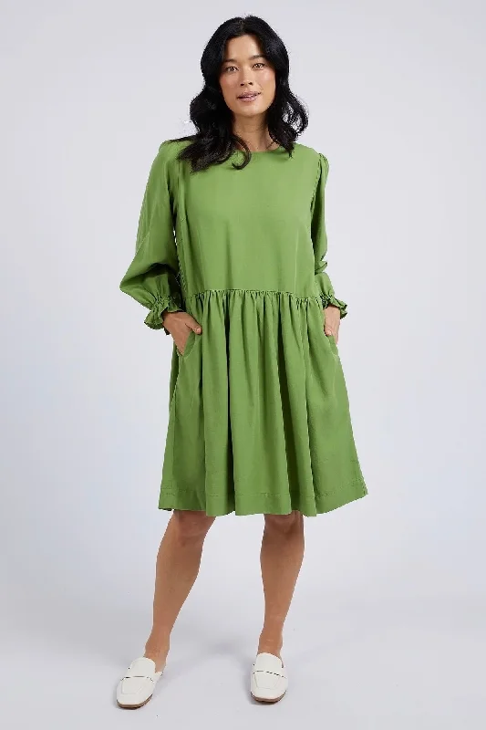 Pleated Women Dress with a Timeless and Elegant TextureRiver Jungle Green LS Mini Dress Pleated Women Dress with a Timeless and Elegant TextureRiver Jungle Green LS Mini Dress