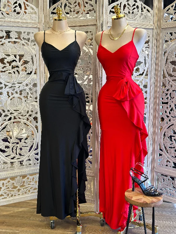 Plus Size Women Dress with a Flattering A - Line Cut for Comfort and StyleRuffled Ribbon Formal Dress- Stretchy,Estira Plus Size Women Dress with a Flattering A - Line Cut for Comfort and StyleRuffled Ribbon Formal Dress- Stretchy,Estira