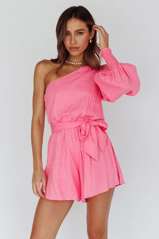 Strapless Women Dress with a Built - in Bra for Comfort and SupportSummer Lover One-Shoulder Long Sleeve Romper Pink Strapless Women Dress with a Built - in Bra for Comfort and SupportSummer Lover One-Shoulder Long Sleeve Romper Pink