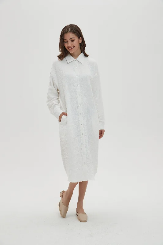 Empire Waist Women Dress to Accentuate the Bust and Conceal the Waist Empire Waist Women Dress to Accentuate the Bust and Conceal the Waist GAUZE SHIRT DRESS byMM Empire Waist Women Dress to Accentuate the Bust and Conceal the Waist Empire Waist Women Dress to Accentuate the Bust and Conceal the Waist GAUZE SHIRT DRESS byMM