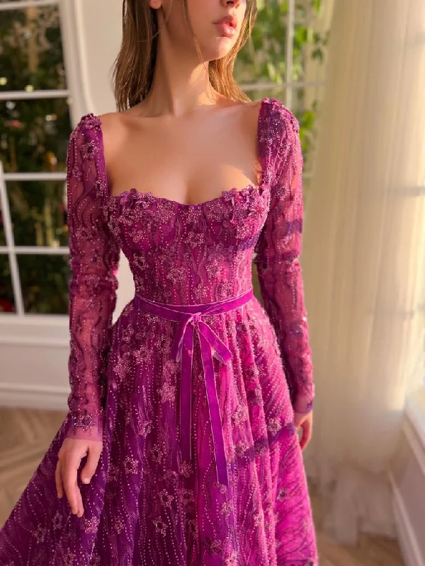 Midi dresses with V - necklines for a flattering and elongating effectAmethyst Allure Gown Midi dresses with V - necklines for a flattering and elongating effectAmethyst Allure Gown