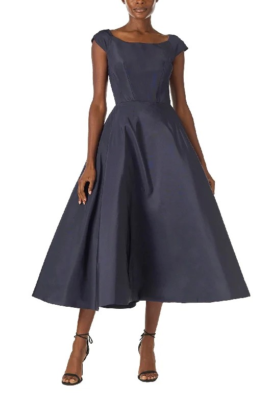 Midi dresses with wrap - around skirts for a customizable fitBateau Neck Tea Length Dress Midi dresses with wrap - around skirts for a customizable fitBateau Neck Tea Length Dress