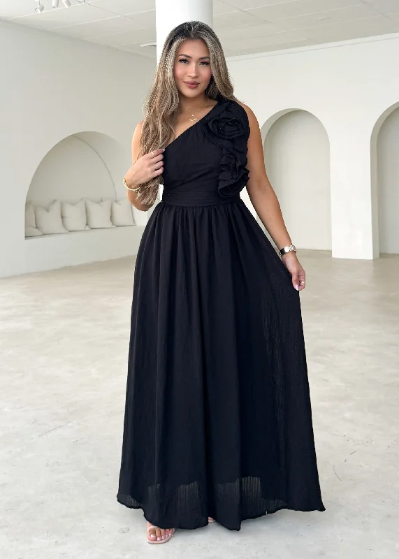 Midi dresses with off - the - shoulder necklines for a flirty lookEssja One Shoulder Midi Dress - Black Midi dresses with off - the - shoulder necklines for a flirty lookEssja One Shoulder Midi Dress - Black