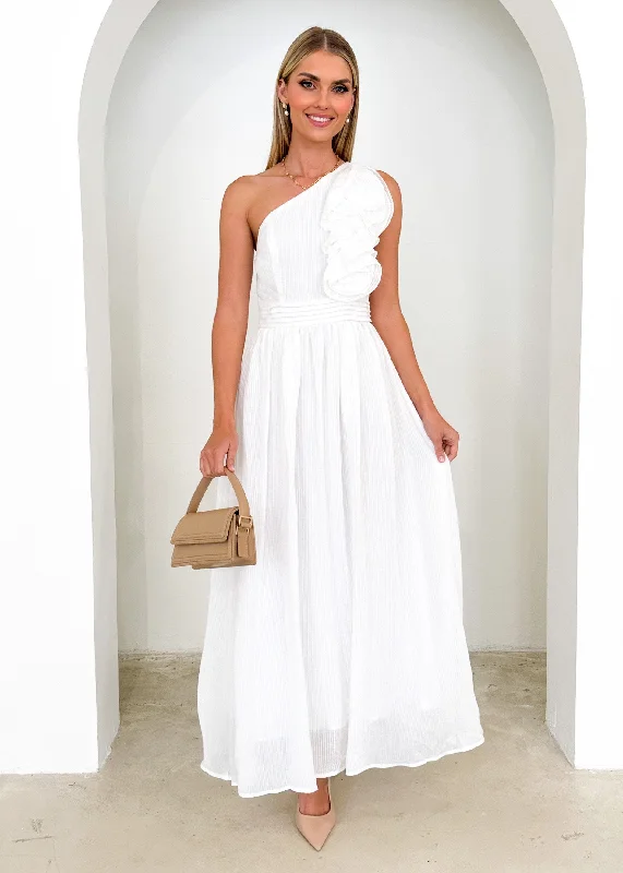 Plaid midi dresses for a fall - themed family gatheringEssja One Shoulder Midi Dress - Off White Plaid midi dresses for a fall - themed family gatheringEssja One Shoulder Midi Dress - Off White