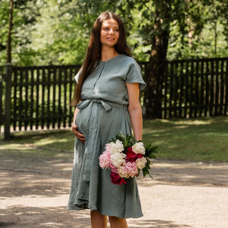 Midi dresses with off - the - shoulder necklines for a flirty lookFront Button Dress Brigit Mint Green Midi dresses with off - the - shoulder necklines for a flirty lookFront Button Dress Brigit Mint Green