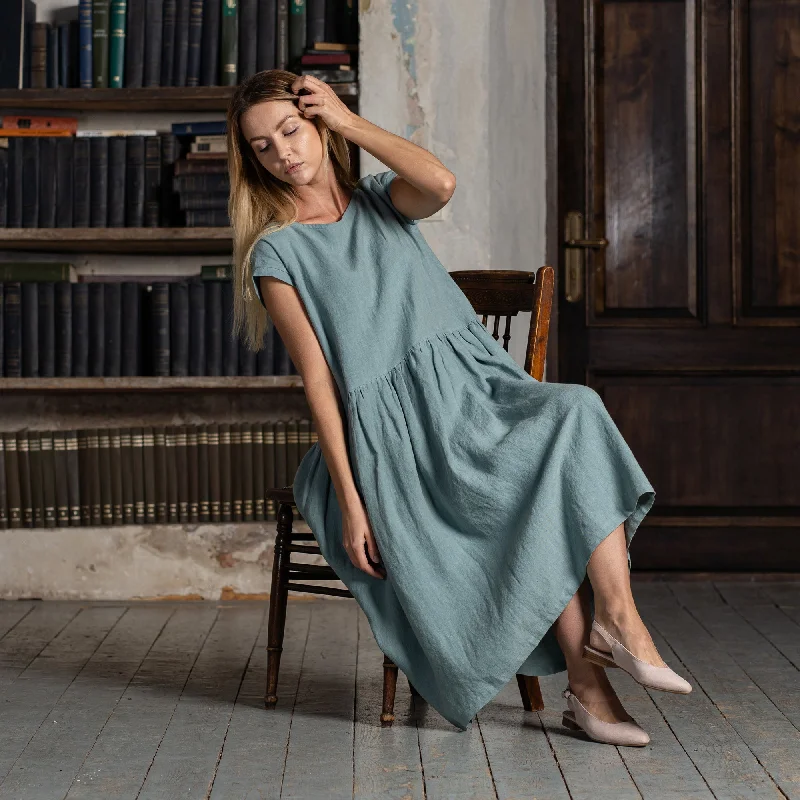 Midi dresses with wrap - around skirts for a customizable fitSmock Dress Cecilia Mint Green Midi dresses with wrap - around skirts for a customizable fitSmock Dress Cecilia Mint Green