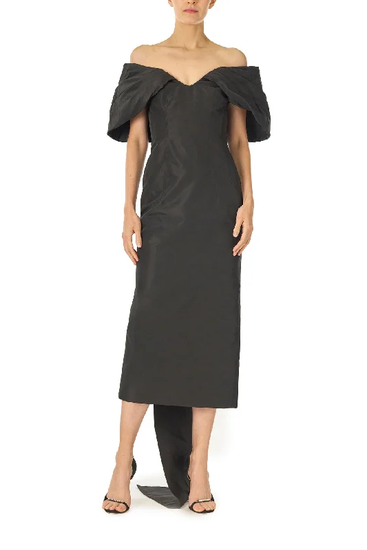 Midi dresses with ribbed textures for a unique and tactile appearanceOff-The-Shoulder Column Dress Midi dresses with ribbed textures for a unique and tactile appearanceOff-The-Shoulder Column Dress