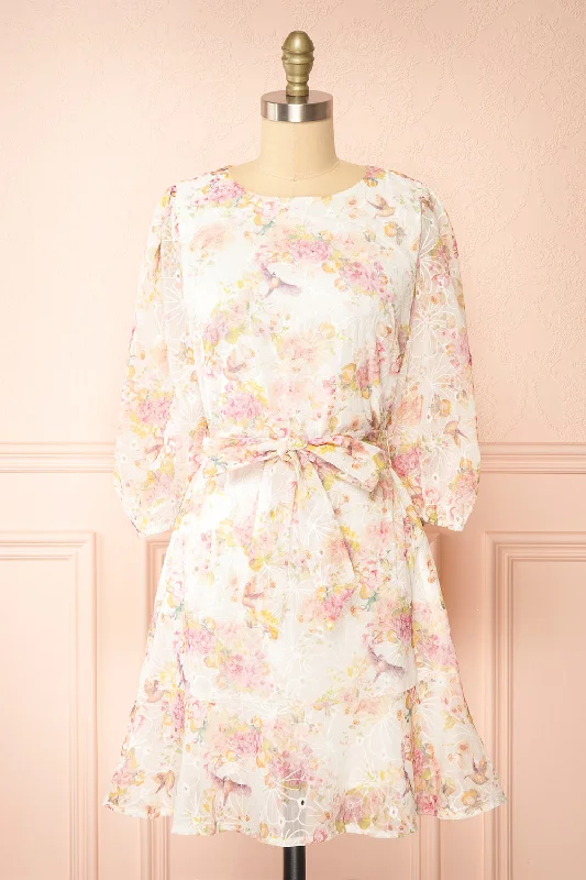 Midi dresses with one - shoulder designs for a modern and asymmetric styleParatina | Short Openwork Floral Dress Midi dresses with one - shoulder designs for a modern and asymmetric styleParatina | Short Openwork Floral Dress