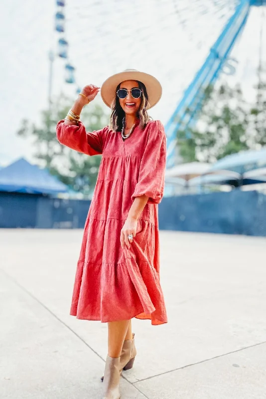 Sleeveless midi dresses with lace details for summer weddingsRose Textured Long Sleeve Collar Split Neck Tiered Maxi Dress Sleeveless midi dresses with lace details for summer weddingsRose Textured Long Sleeve Collar Split Neck Tiered Maxi Dress