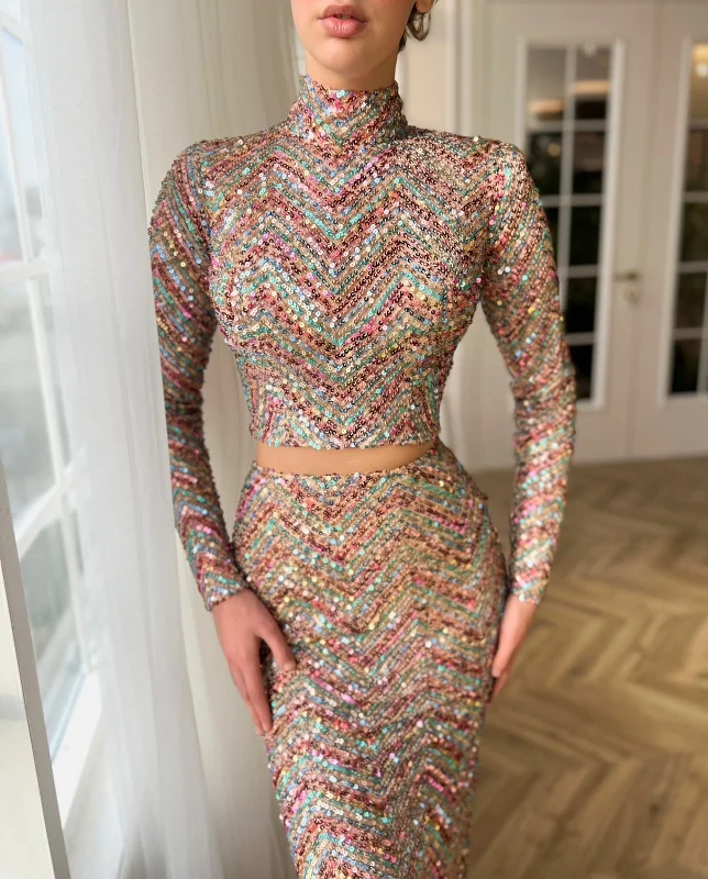 Midi dresses with sheer panels for a touch of allureSandstone Spectrum Set