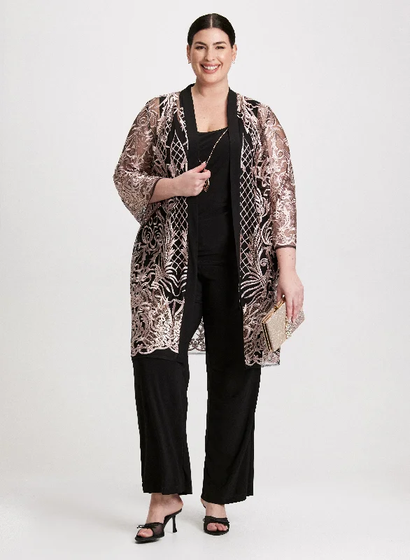 A - line midi dresses with floral prints for spring brunchesSequin Jacket, Top & Pant Set A - line midi dresses with floral prints for spring brunchesSequin Jacket, Top & Pant Set