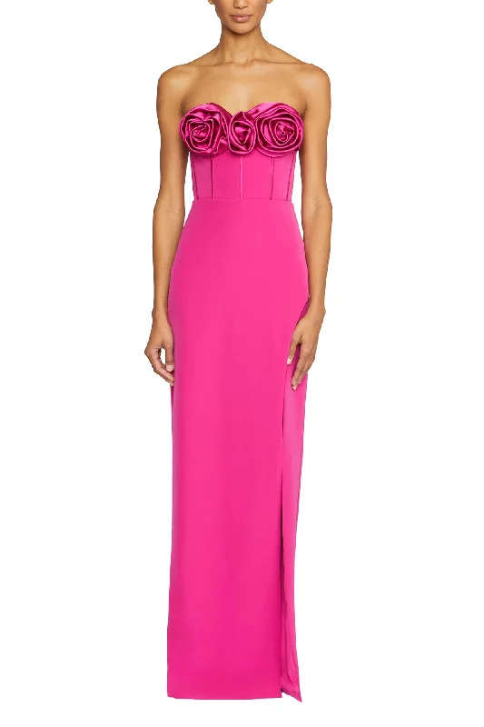 Midi dresses with gathered skirts for a full and flowing silhouetteStrapless Crepe Column Gown Midi dresses with gathered skirts for a full and flowing silhouetteStrapless Crepe Column Gown