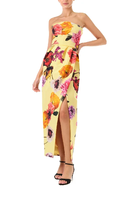 Midi dresses with button - front designs for a classic touchStrapless Floral Cocktail Dress Midi dresses with button - front designs for a classic touchStrapless Floral Cocktail Dress