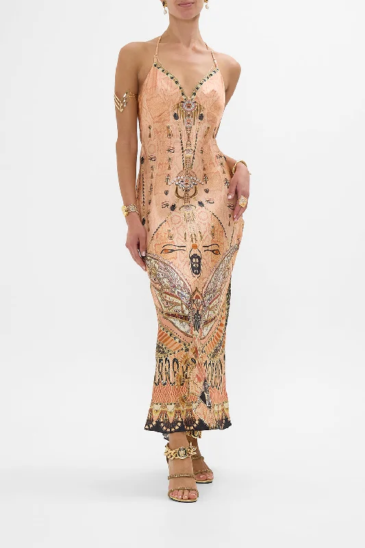 Maxi dresses with side slits for a touch of allureCHAIN DETAIL SLIP DRESS KINGDOM OF HEIROGLYPHS Maxi dresses with side slits for a touch of allureCHAIN DETAIL SLIP DRESS KINGDOM OF HEIROGLYPHS