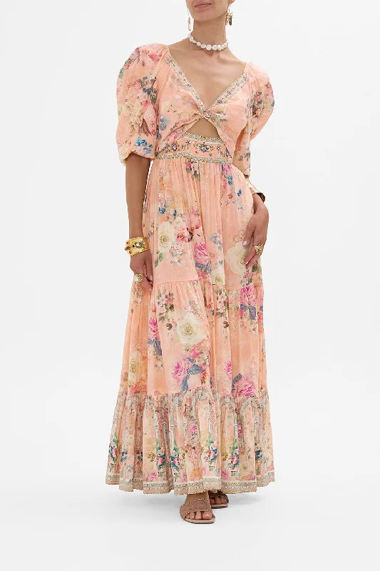 Maxi dresses with a wrap - around style for a customizable fitTIERED PUFF SLEEVE DRESS THE JEWELLERY PALACE Maxi dresses with a wrap - around style for a customizable fitTIERED PUFF SLEEVE DRESS THE JEWELLERY PALACE