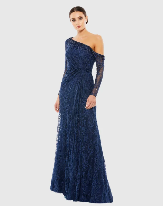Maxi dresses with a button - down front for a classic lookDraped Jewel Encrusted Lace Drop Shoulder Gown Maxi dresses with a button - down front for a classic lookDraped Jewel Encrusted Lace Drop Shoulder Gown