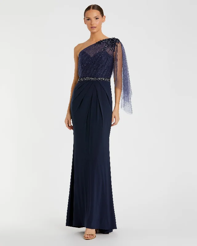 Maxi dresses with polka dot prints for a playful styleEmbellished One Shoulder Draped Gown Maxi dresses with polka dot prints for a playful styleEmbellished One Shoulder Draped Gown