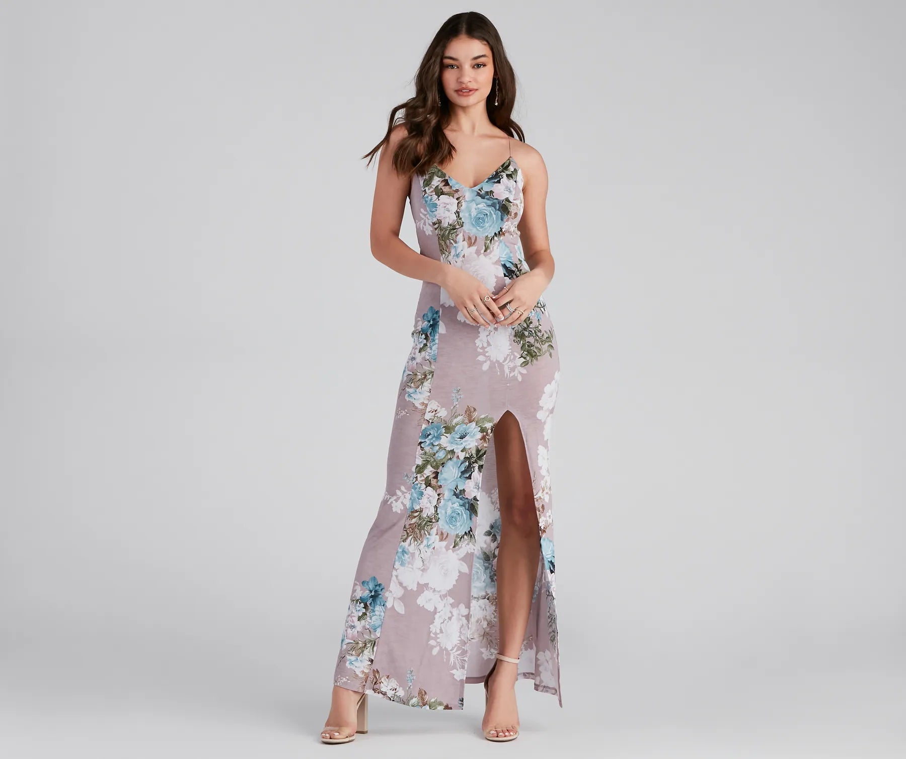 Maxi dresses with a wrap - around style for a customizable fitBlooming Floral Knit Maxi Dress Maxi dresses with a wrap - around style for a customizable fitBlooming Floral Knit Maxi Dress