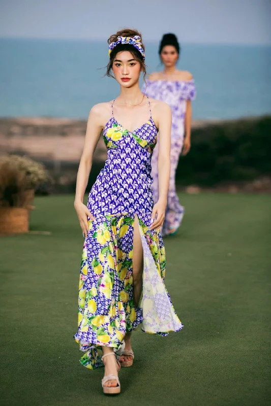 Maxi dresses with balloon sleeves for a vintage - inspired styleEvelynn Drop Waist Side Slit Latin Silk Maxi Dress Maxi dresses with balloon sleeves for a vintage - inspired styleEvelynn Drop Waist Side Slit Latin Silk Maxi Dress