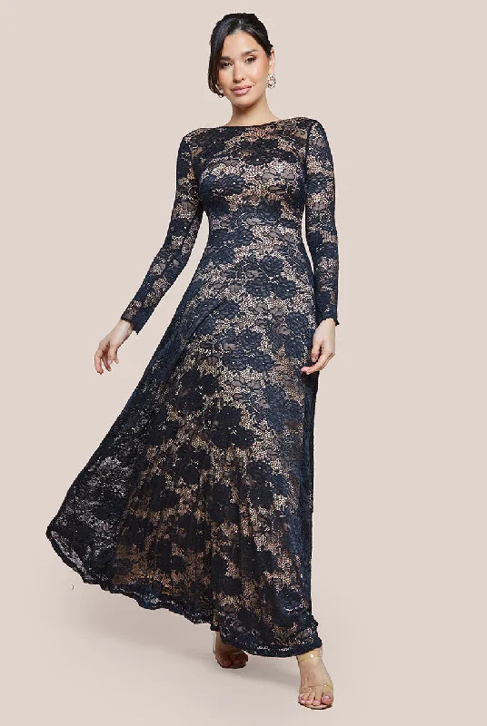 Maxi dresses with a ruched bodice for a more form - fitting and feminine shapeGoddiva Scalloped Lace A-Line Maxi Dress - Black Maxi dresses with a ruched bodice for a more form - fitting and feminine shapeGoddiva Scalloped Lace A-Line Maxi Dress - Black
