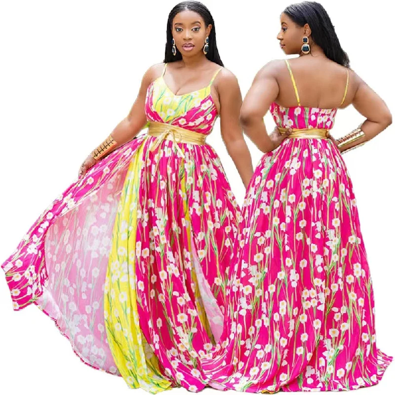 Maxi dresses with cold - shoulder cutouts for a trendy lookJ&H 2023 new arrivals floral maxi dress for ladies beach vacation long dress chic sleeveless summer dress sundress Maxi dresses with cold - shoulder cutouts for a trendy lookJ&H 2023 new arrivals floral maxi dress for ladies beach vacation long dress chic sleeveless summer dress sundress