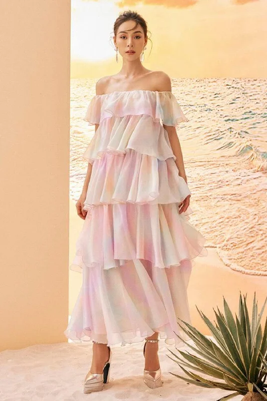 Maxi dresses with one - shoulder designs for a stylish and asymmetric lookJuliana Layered Ruffled Organza Midi Dress Maxi dresses with one - shoulder designs for a stylish and asymmetric lookJuliana Layered Ruffled Organza Midi Dress