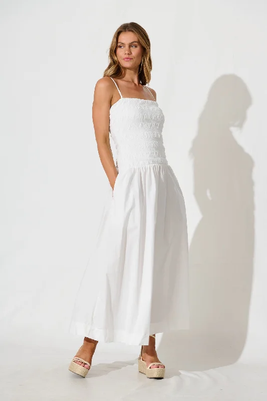 Maxi dresses with a belted empire waist for a more defined and flattering silhouetteMayotte Maxi Dress in White Maxi dresses with a belted empire waist for a more defined and flattering silhouetteMayotte Maxi Dress in White