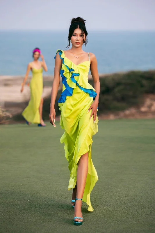 Maxi dresses with side slits for a touch of allureNorah Slit Ruffled Silk Maxi Dress Maxi dresses with side slits for a touch of allureNorah Slit Ruffled Silk Maxi Dress