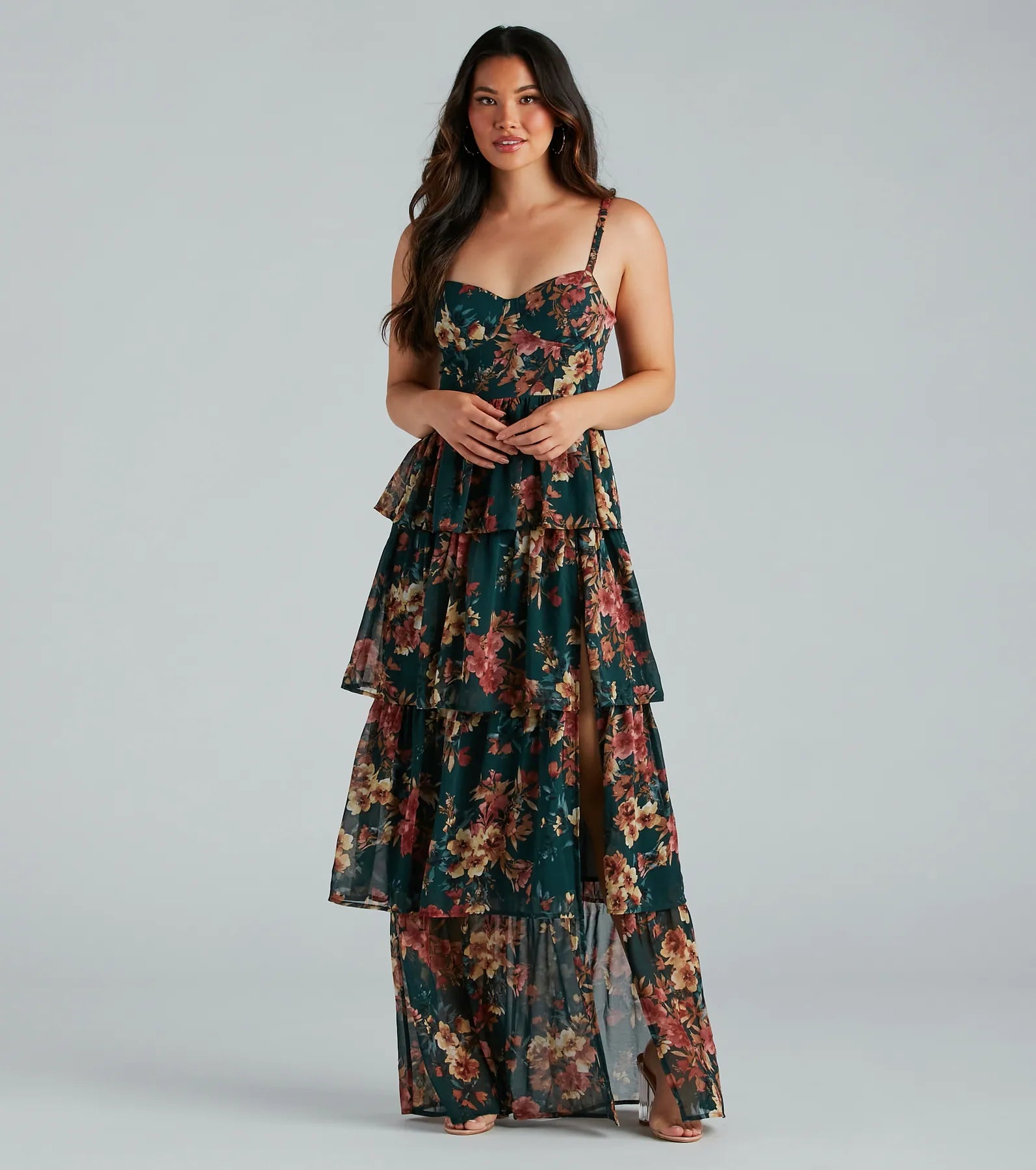 Maxi dresses with fringe trim for a bohemian vibeRosie Formal Chiffon Floral Ruffled A-Line Dress Maxi dresses with fringe trim for a bohemian vibeRosie Formal Chiffon Floral Ruffled A-Line Dress