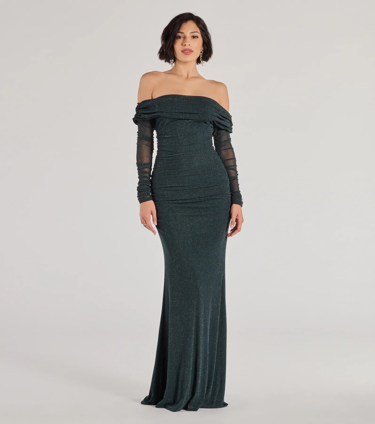 Maxi dresses with balloon sleeves for a vintage - inspired styleTova Off The Shoulder Glitter Mermaid Dress Maxi dresses with balloon sleeves for a vintage - inspired styleTova Off The Shoulder Glitter Mermaid Dress