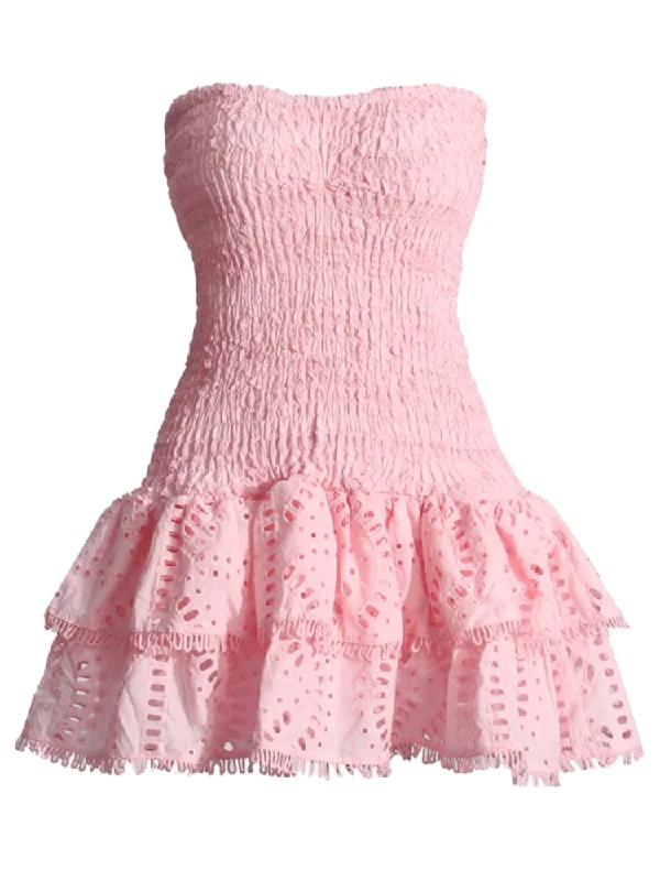 Mini dresses with patchwork designs for a unique styleCora Strapless Print Mini Dress - Pink Mini dresses with patchwork designs for a unique styleCora Strapless Print Mini Dress - Pink