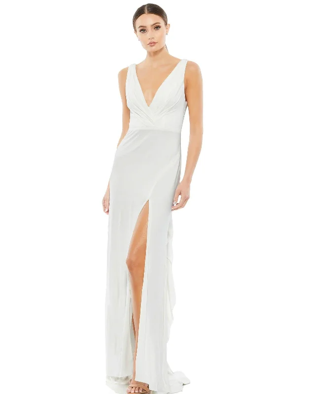 Midi wedding guest dresses in navy blue for a formal affairMac Duggal 12336 Long Forma Sleeveless Evening Gown Midi wedding guest dresses in navy blue for a formal affairMac Duggal 12336 Long Forma Sleeveless Evening Gown