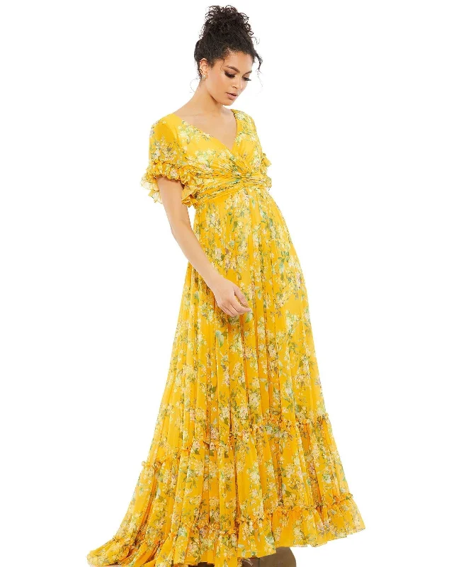 Asymmetric - hem wedding guest dresses in metallic huesMac Duggal 70241 Long Formal Floral Maxi Dress Asymmetric - hem wedding guest dresses in metallic huesMac Duggal 70241 Long Formal Floral Maxi Dress