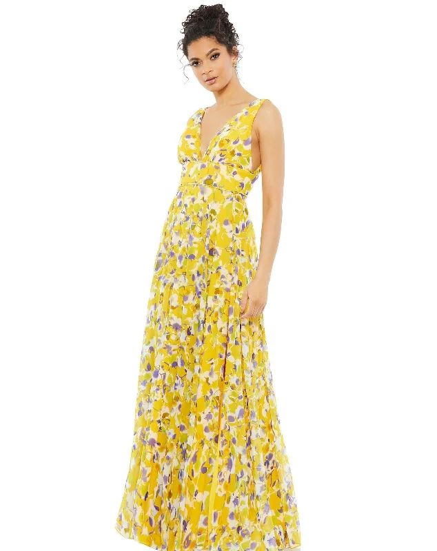 Off - the - shoulder wedding guest dresses in chiffonMac Duggal 70206 Long Formal Sleeveless Floral Dress Off - the - shoulder wedding guest dresses in chiffonMac Duggal 70206 Long Formal Sleeveless Floral Dress