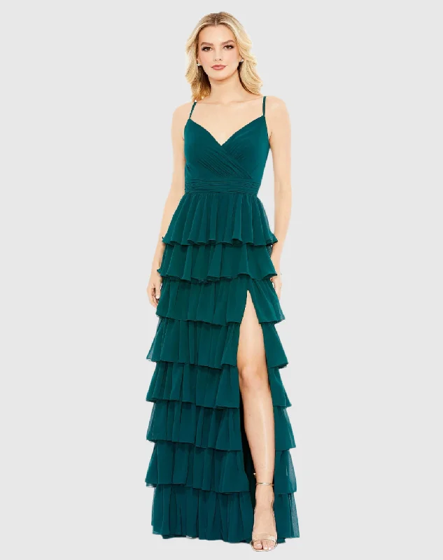 Strapless wedding guest dresses with rhinestone - studded bodicesMac Duggal 55416 Sexy Spaghetti Strap Tiered Dress Strapless wedding guest dresses with rhinestone - studded bodicesMac Duggal 55416 Sexy Spaghetti Strap Tiered Dress