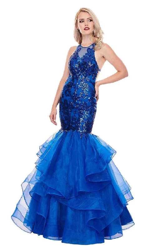 Halter - neck wedding guest dresses with beaded strapsRachel Allan Prom Long Halter Mermaid Dress 6582 Halter - neck wedding guest dresses with beaded strapsRachel Allan Prom Long Halter Mermaid Dress 6582
