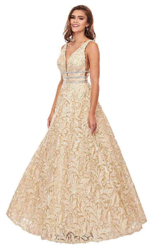 Wedding guest dresses with pom - pom trims for a playful lookRachel Allan Prom Long Sleeveless Ball Gown 6443 Wedding guest dresses with pom - pom trims for a playful lookRachel Allan Prom Long Sleeveless Ball Gown 6443
