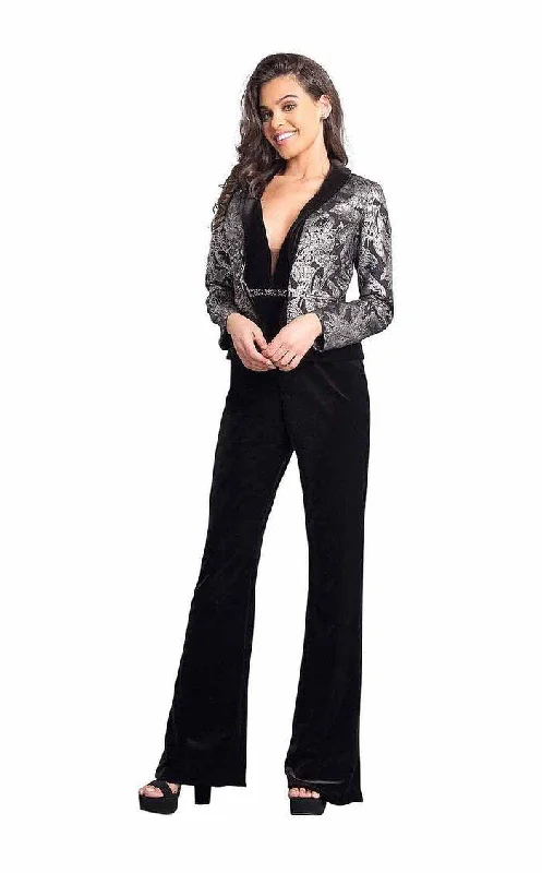 Animal - print wedding guest dresses in subtle colors for a bold statementRachel Allan Sleeveless Formal Jacket Jumpsuit 8353 Animal - print wedding guest dresses in subtle colors for a bold statementRachel Allan Sleeveless Formal Jacket Jumpsuit 8353