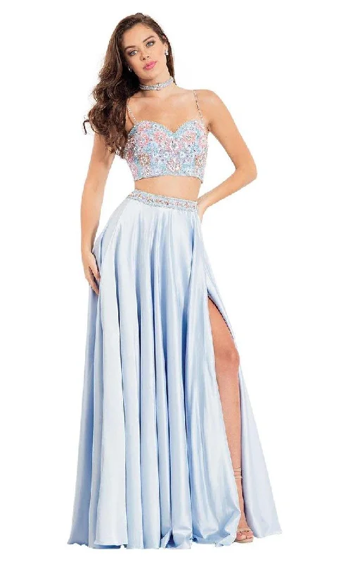 Wrap - style wedding guest dresses with bow accentsRachel Allan Long Two Piece Beaded Prom Dress 6083 Wrap - style wedding guest dresses with bow accentsRachel Allan Long Two Piece Beaded Prom Dress 6083