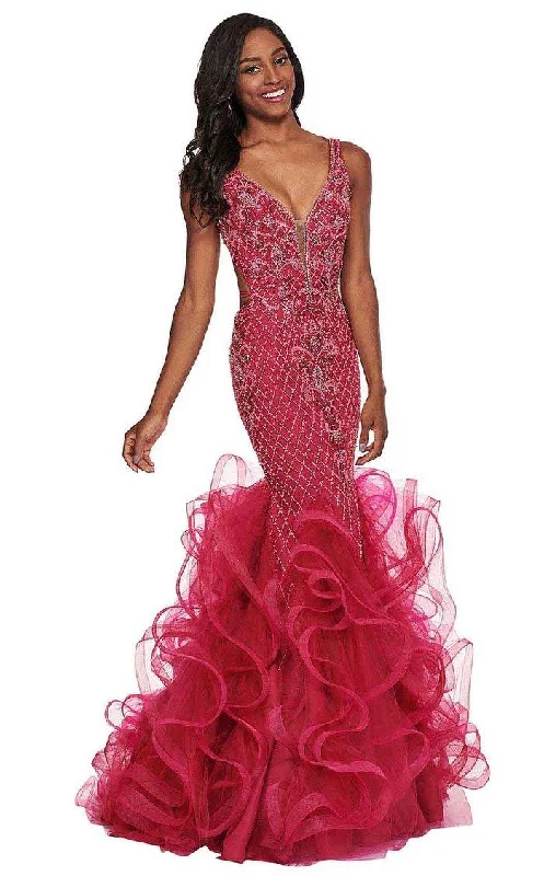 Wedding guest dresses with cold - shoulder ruffled sleeves and knee - length hemsRachel Allan Prom Long Sleeveless Mermaid Gown 6420 Wedding guest dresses with cold - shoulder ruffled sleeves and knee - length hemsRachel Allan Prom Long Sleeveless Mermaid Gown 6420
